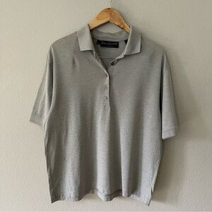 Sienna Garibaldi Italian Wear Gray Polo Shirt Boxy Fit Size XL